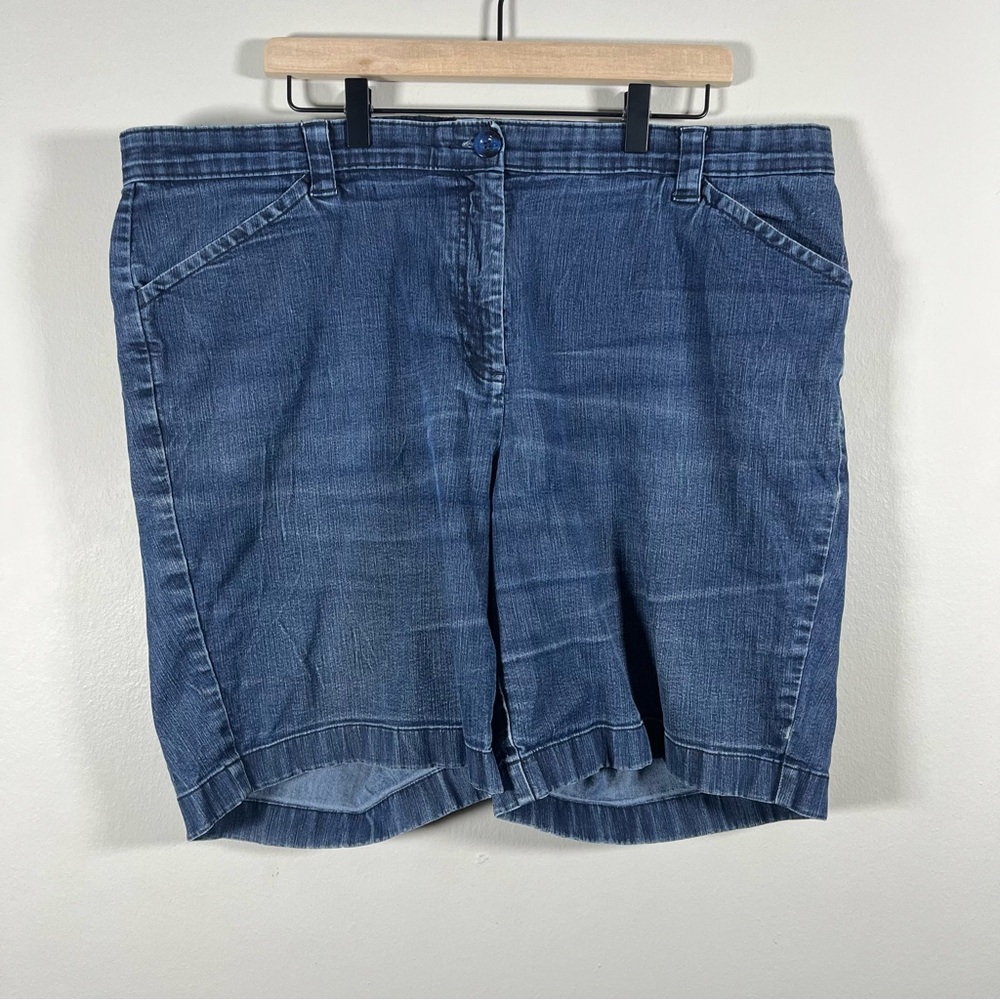 L.L. Bean Classic Fit Cotton Blend Blue Shorts Women’s Plus Size 18W